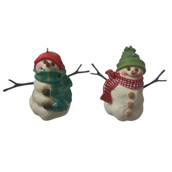 Hallmark Keepsake Ornament Set 3 Snowmen Of Mitford 1999 Collectible Christmas - Picture 10 of 13